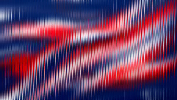 Abstrakte Riffelstruktur in Blau, Rot und Wei&szlig;
